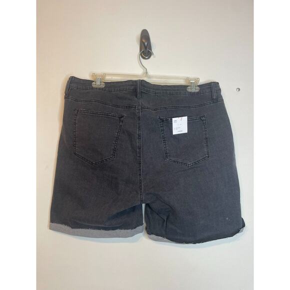 Vigoss Womens Denim Mid Rise Distressed Marley Cut-Off Shorts Size 20W Black - Picture 2 of 7